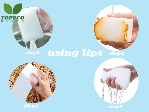 usage steps of magic sponge cleaner erasers